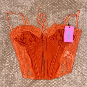 Edikted bright orange corset top